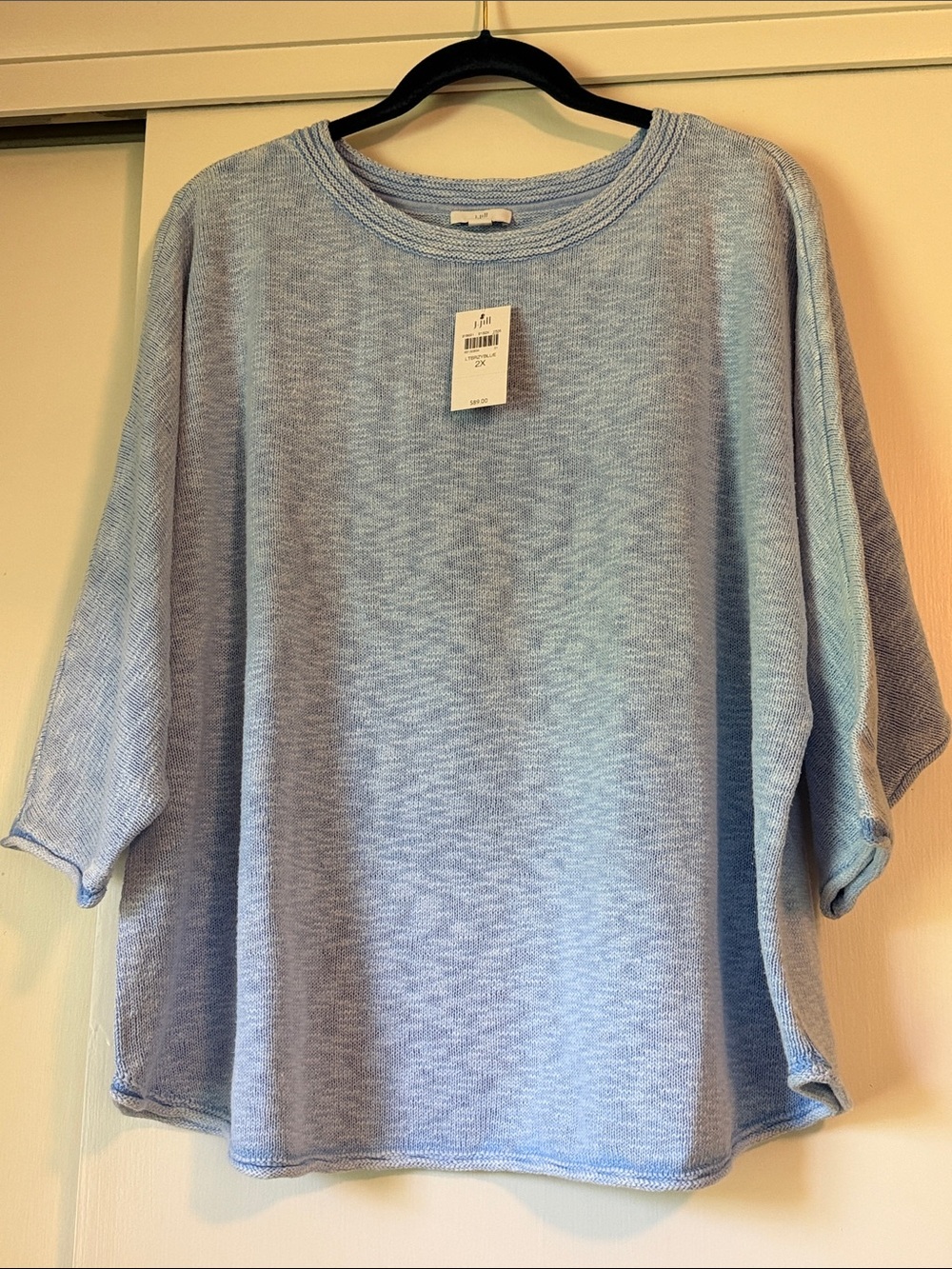 J. Jill Pale Blue Relaxed 100% Cotton Sweater